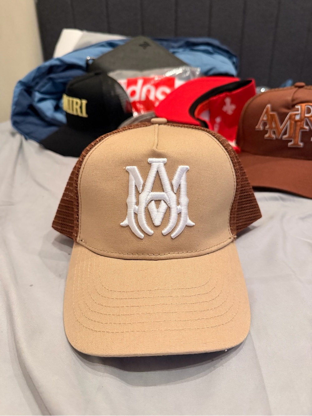 Amiri Trucker Hat in Tan and Brown